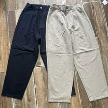 外贸单日系2025秋季新款时尚休闲纯色萝卜裤复古风高腰长裤女