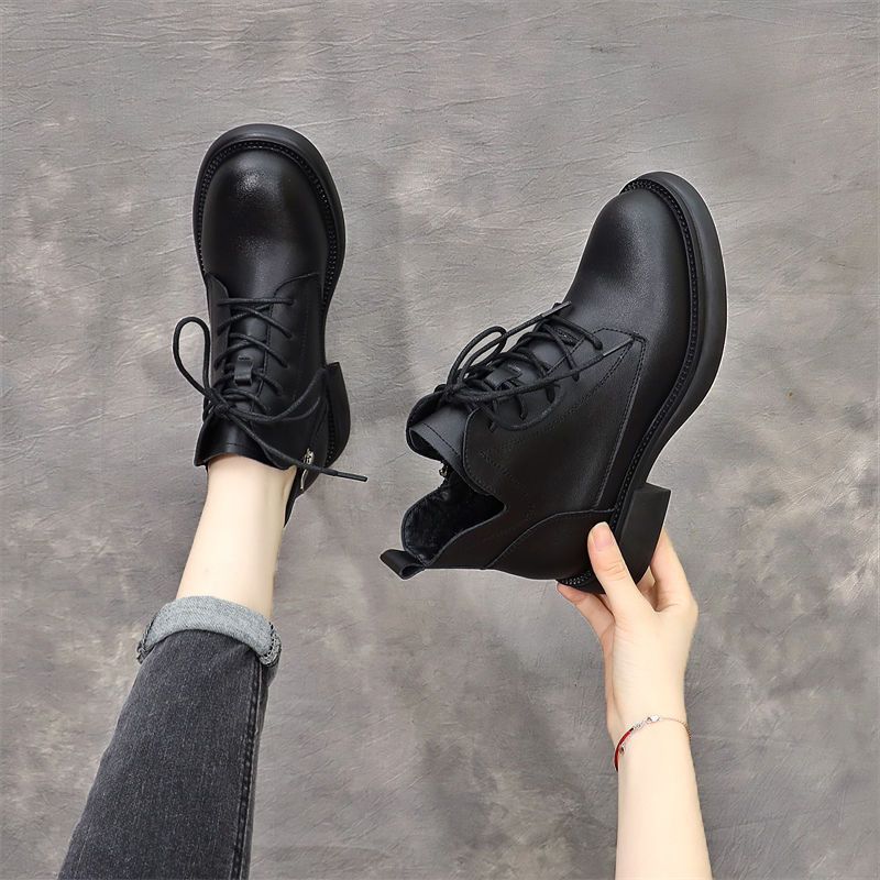 Showy Feet Martin Women's British Style 2024 New Spring and Autumn Single with Plush Thin Short Boots Large 41_voghion.com