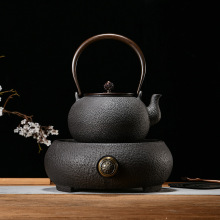 浮雕无涂层蜡模素纹老铁壶提梁烧水茶壶电陶炉礼盒套装铸铁礼盒装