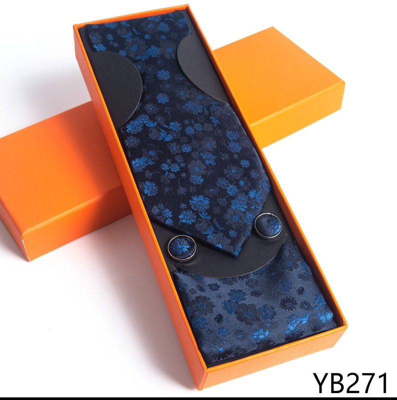 Paisley Men's Necktie Pocket Square And Cufflinks Gift Set_voghion.com