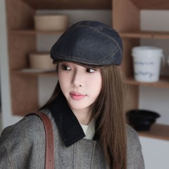 批发25年早秋新款可反戴明线牛仔前进帽子女日系显脸小画家帽潮