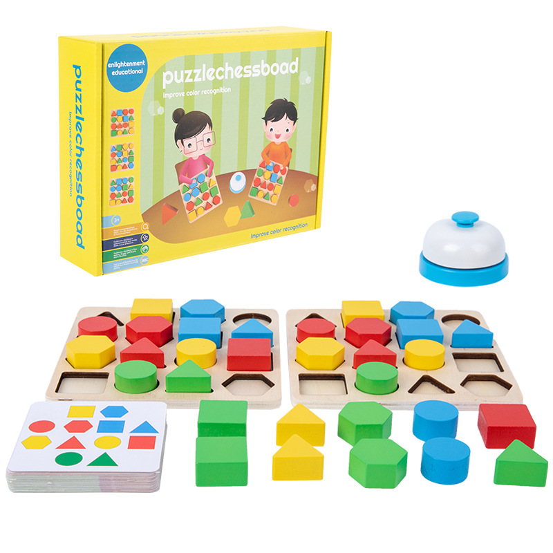 Pensamiento inteligente juego de rompecabezas de batalla educación temprana para niños juguetes de madera educativos tablero de rompecabezas creativo interactivo entre padres e hijos