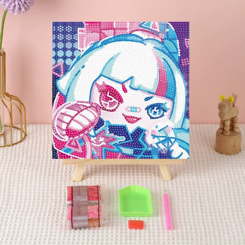 Алмазная вышивка (canvas) Genshin Impact DIY, 20×20 / 30×30, деревянная внутренняя рама и набор инструментов