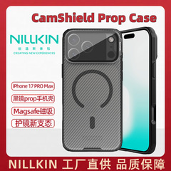 NILLKIN适用iPhone17 Pro Max磁吸壳透明镜盖支架保护套黑镜17PRO