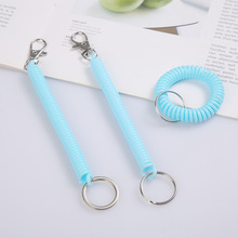 定制生产弹簧绳 钥匙防丢手圈可自动伸缩塑胶弹簧QQ圈弹簧手环