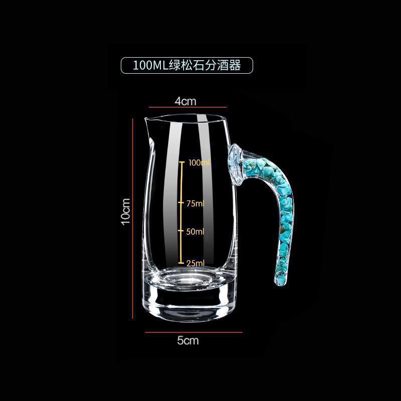 Dos dos tazas de vino chino de alta calidad conjunto de dispensador de vinos creativo casero Jinshan lámina de oro 100ml con la escala de vinos