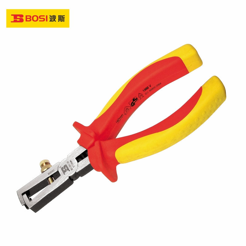 波斯工具6寸铬钒钢VDE绝缘耐压剥线钳耐压1000V BS199136
