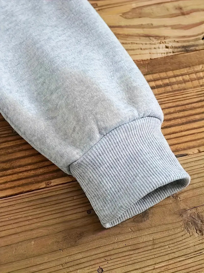 Sonbahar Kış Modası Harf Desenli Baskılı Kapüşonlu Sweatshirt Günlük Trend Hip Hop Sokak Çok Yönlü Üst Ceket_voghion.com