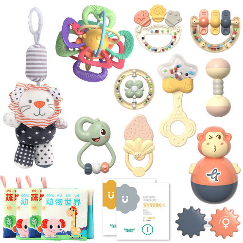 New Meibelle Newborn Soothing Gift Box Set Baby Full Moon Gift Teething Rattle Gift Baby Gift Box Toy