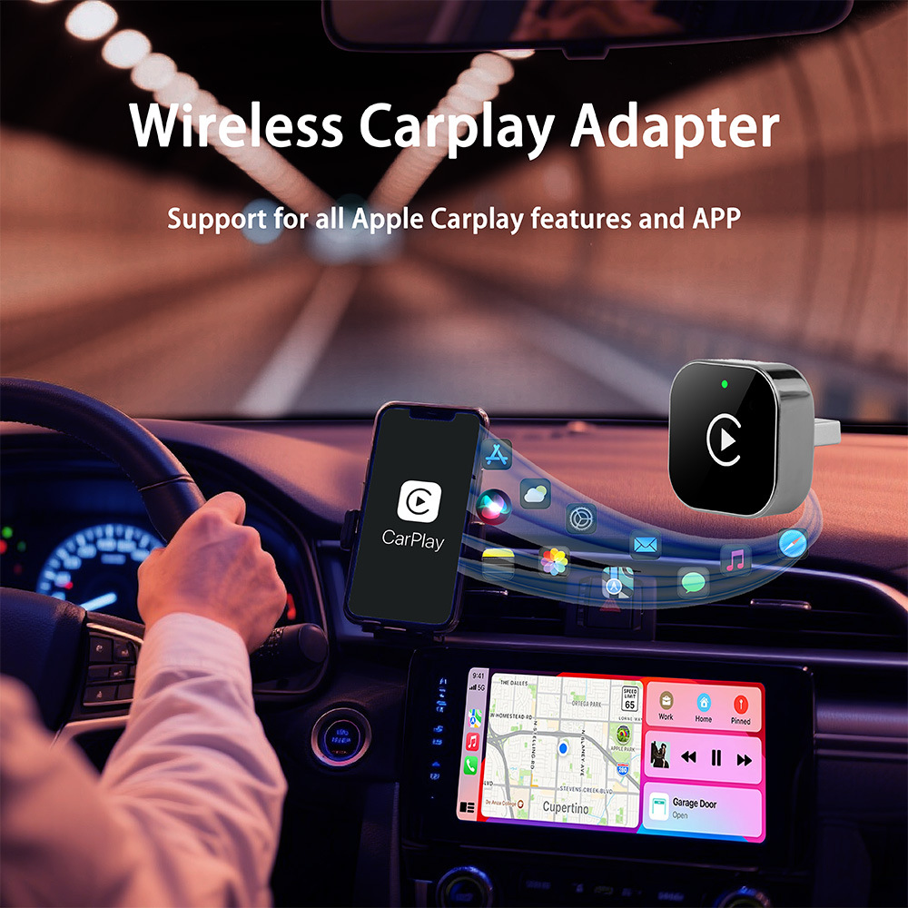 Popular Wireless Carplay Box Android 2-in-1 Adapter Plug-And-Play Ota Upgrade Compatible with 98% of Cars