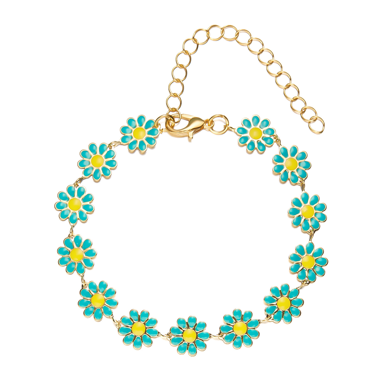 Beach, Date, Tea Party Occasion Lady Flower Alloy Plating Women's Bracelets Anklet Necklace