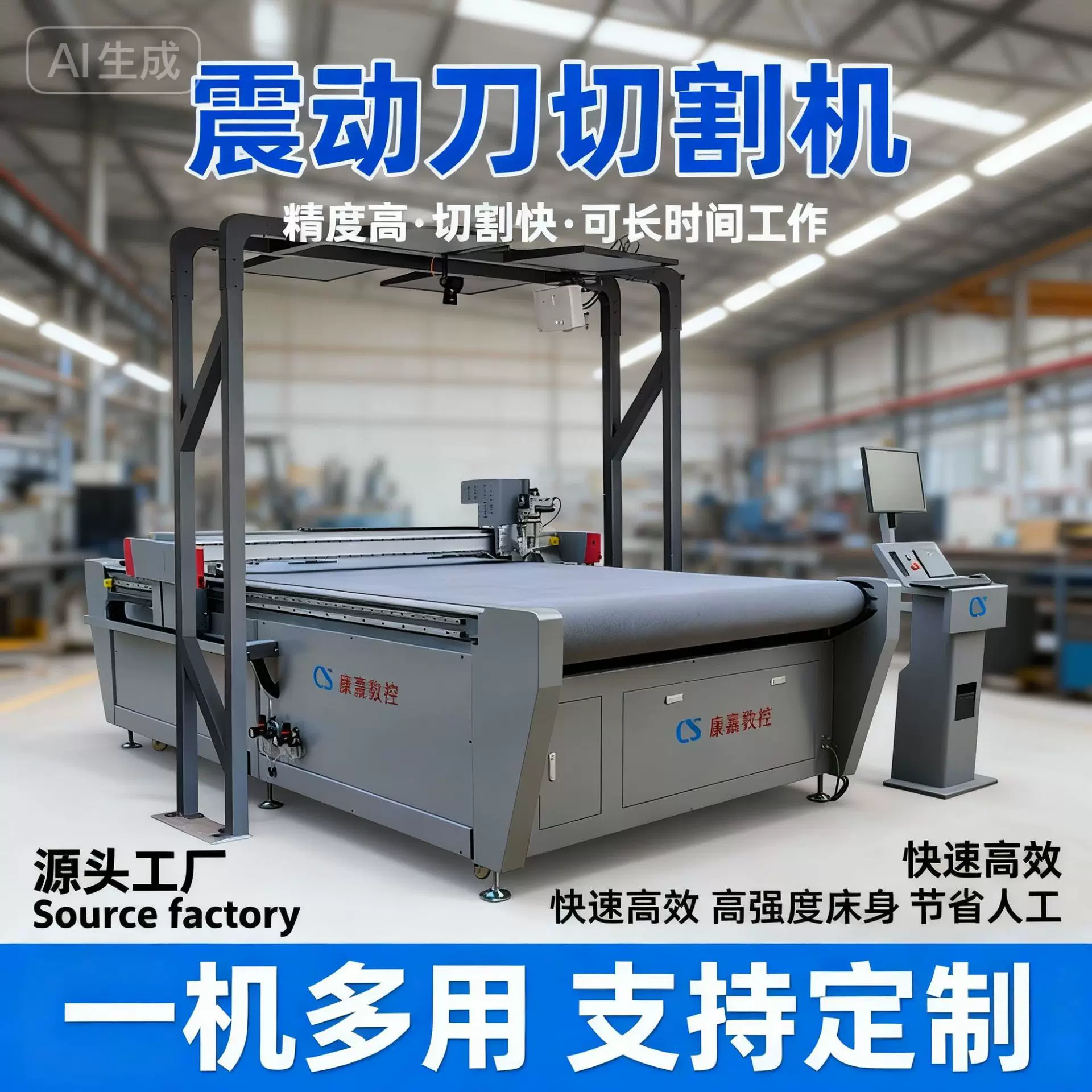 震动刀裁剪机源头工厂EVA纸箱多层服装打样珍珠棉振动刀切割机