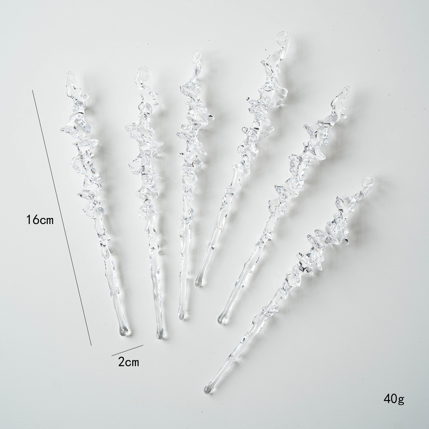 Ins北欧水晶クリスマスツリー装飾ビーズ氷凌水滴雪花ペンダントクリスマス透明雪氷装飾