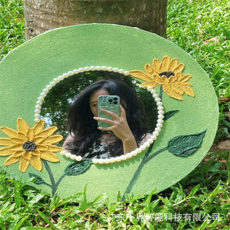 厂家批发亚克力异形不规则镜子拍照道具女生梳妆镜桌手工diy镜子