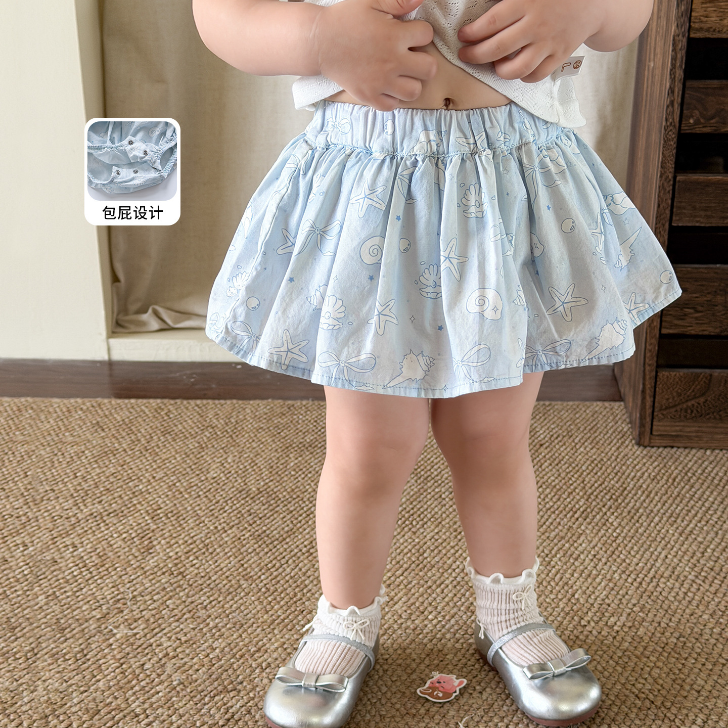Sugar Pear ropa infantil niñas falda de mitad de verano delgada 2026 falda de niños algodón clase A bebé bolsa falda corta