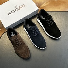 欧洲站新款男士休闲鞋潮流时尚皮鞋真皮舒适防滑柔软定制可贴牌HG