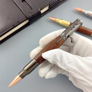 Creative Advertising Gift Pen Metal Brass Wooden Pen Imitation Bolt-Action Ballpoint Pen Engraved Logo Business Gift Pen