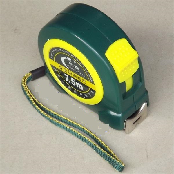 邦森专业级测量尺 7.5m钢卷尺,钢尺,米尺 电镀明条 尺条宽度25mm