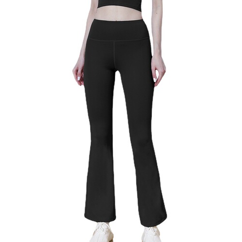 Women's Yoga Leggings, Quick-Drying Fitness Tights, Flared Lulu Yoga Pants, High-Waisted, Nudist Hip-Lifting Wide Leg Pants