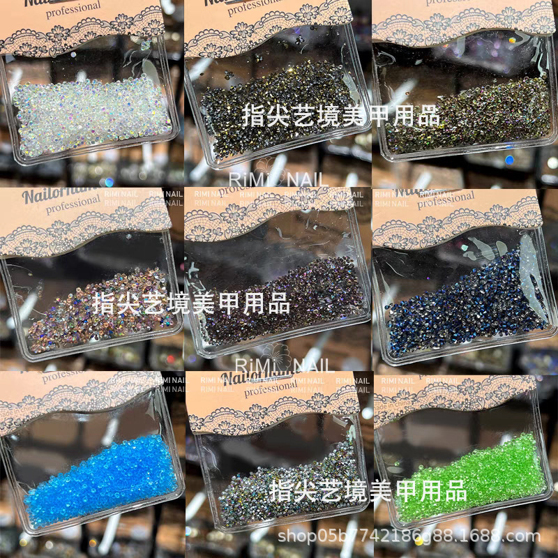 ネイルアートマイクロダイヤモンドフラッシュクリスタルサンドポイント小さなダイヤモンド透明な白とカラフルなレッドジルコンインターネットセレブネイルデコレーション|undefined