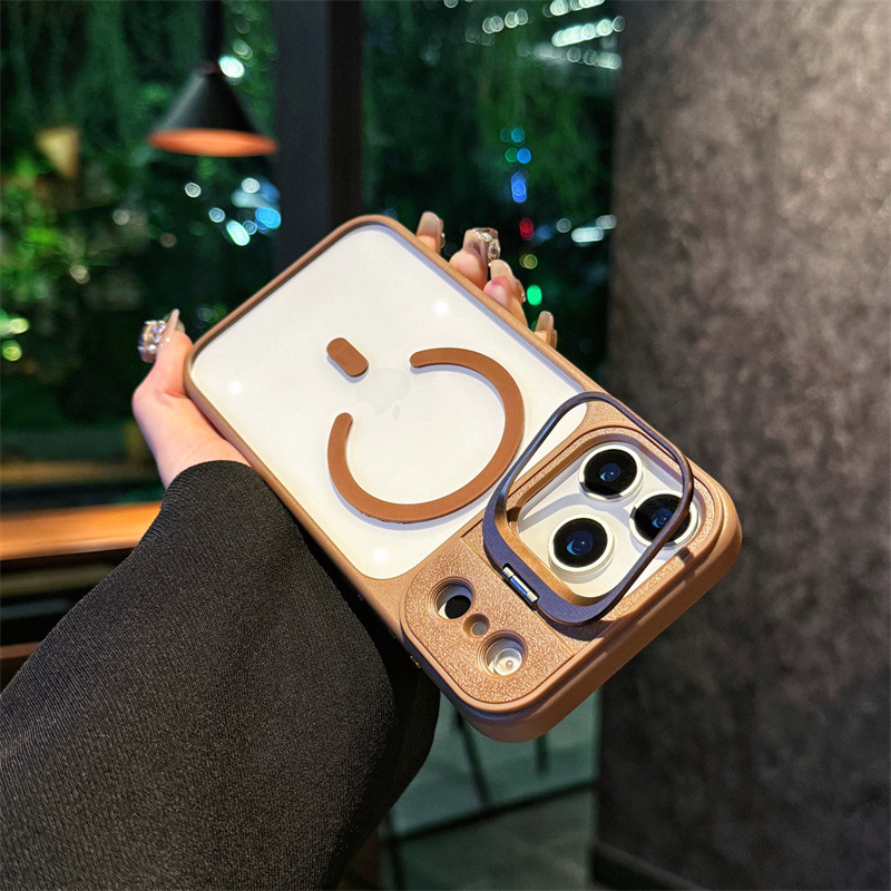 翻盖镜头支架高透磁吸适用iPhone17苹果16ProMax手机壳15高级简约|undefined