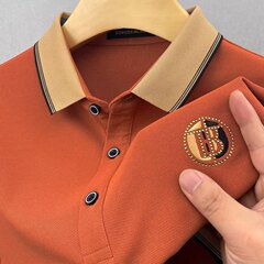 襟付き半袖シャツ メンズ トレンドブランド 夏服 韓国風 スリムフィット トレンド 2025年新作 万能Tシャツ トップス