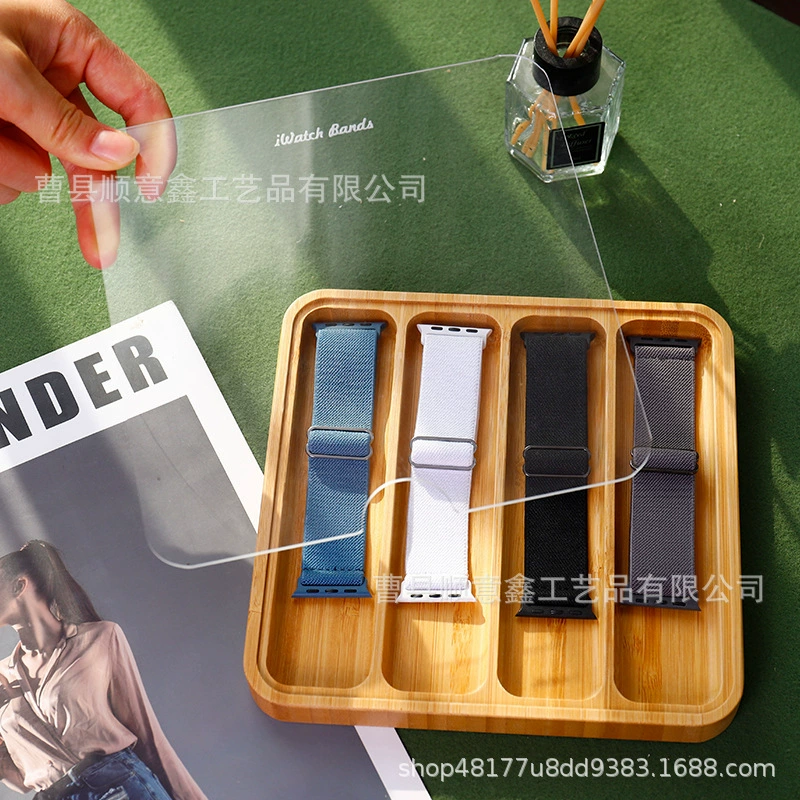 В наличии ящик для хранения ремешка для часов для волос Деревянный ремешок для часов Дисплей Ящик для хранения часов лоток Настольный ящик для хранения ремешка для часов