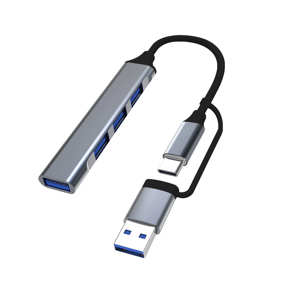 Многофункциональная USB-док-станция 2-в-1 с портами Type-C 3.0, черная, расширительный хаб для компьютера от производителя