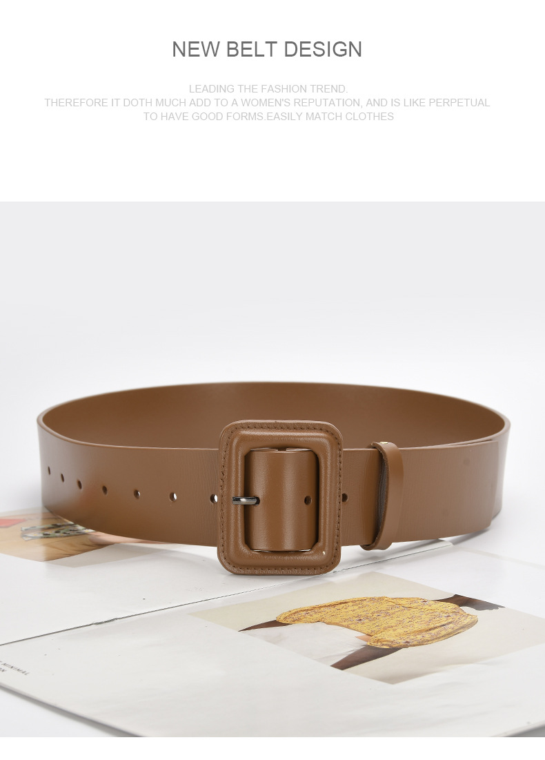 Casual Solid Color Leather Buckle Women's Leather Belts 1 Piece display picture 3