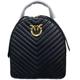 Light Luxury Pinko Same Style 24SS Women Sheepskin Backpack Quilted Herringbone Swallow Bag Backpack Leather Bag