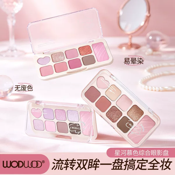 WODWOD Galaxy Color Multi-Effect Eyeshadow Palette: Shimmering, Fine Glitter, Crushed Diamond, Highlighter, Blush, Contour, and Under-Eye Highlighter All-in-One Palette