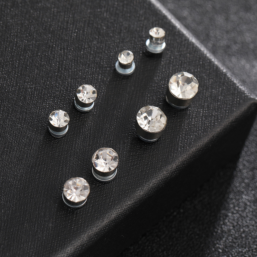 跨境优品磁铁彩钻无耳洞耳饰强磁吸铁磁石男生女生假耳钉耳环