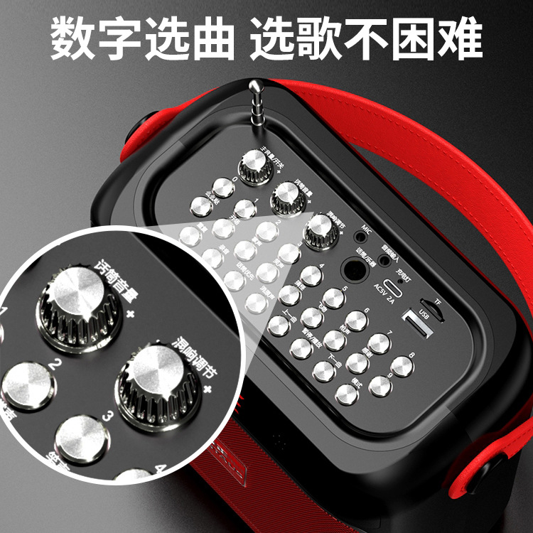 Jinzheng D1 Portable Square Dance Speaker, Portable Small Outdoor Bluetooth Speaker, High-Volume Home Karaoke Speaker