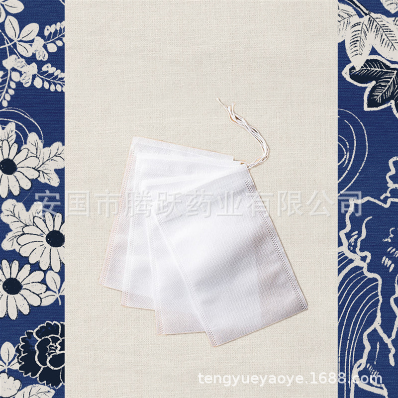 Drawstring Herbal Decoction Filter Bags 25x30cm Non-Woven Strainer Pouches for Tea and Soup 100 Pack overview