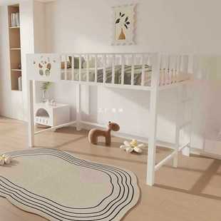 ✅ Iron Children's Half-Height Storage Bed Home Children's Bed Small Apartment Half-Height Storage Bed Boys and Girls Single Bed