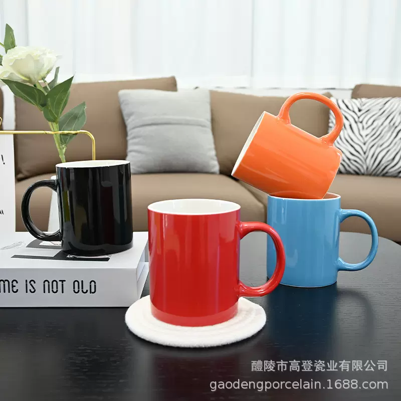 马克杯印字订logo酒店简约风广告陶瓷牛奶杯咖啡杯水杯子礼品批发