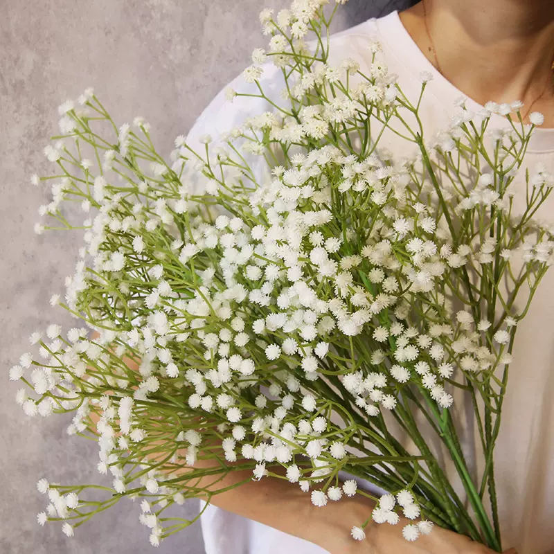 仿真不掉头满天星新娘婚庆家居手捧装饰ins风花束仿真花假花摆设6