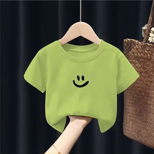 Boys short-sleeved T-shirt for children in summer solid color 2024 new big children's top summer half-sleeved versatile base children's clothing