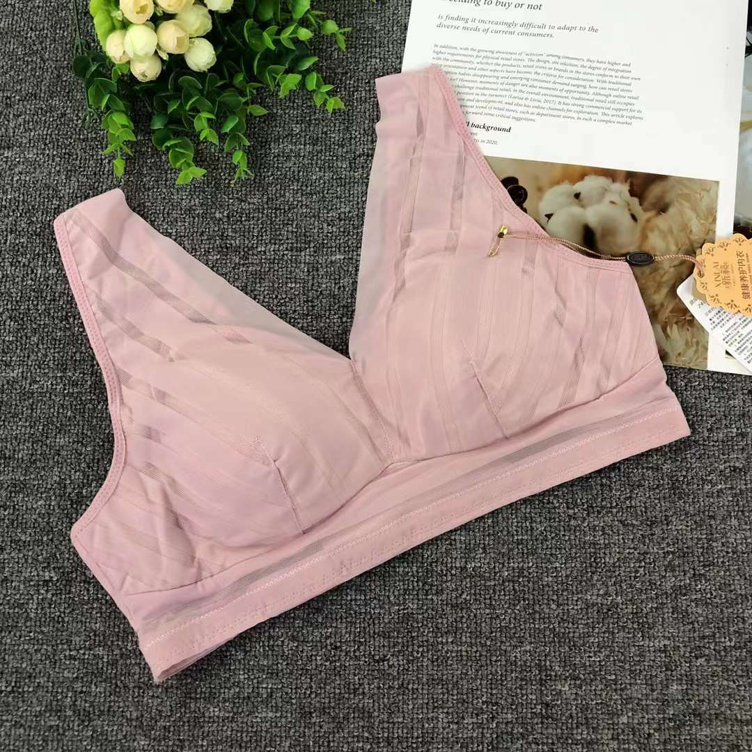 Nuevo sujetador inalámbrico moda Jacquard de encaje transpirable cómodo clásico cuatro breasted ropa interior para las mujeres al por mayor