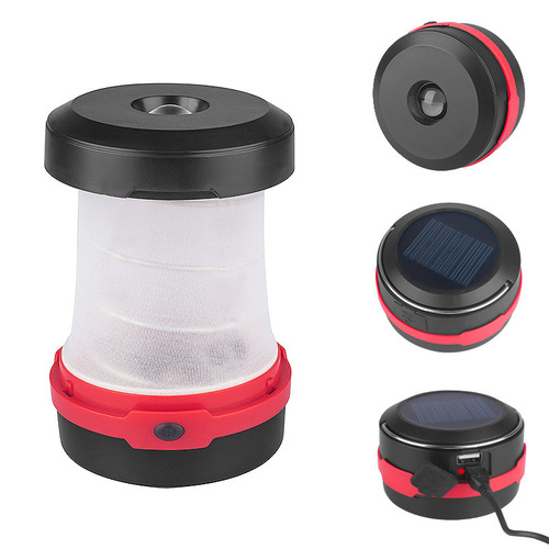 Cross-border solar pony lantern folding retractable camping light outdoor mini gift flashlight tent camping night light