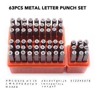 63PC steel stamp punch (3MM) silver jewelry carving punch heart constellation punch leather jewelry ring DIY tool set