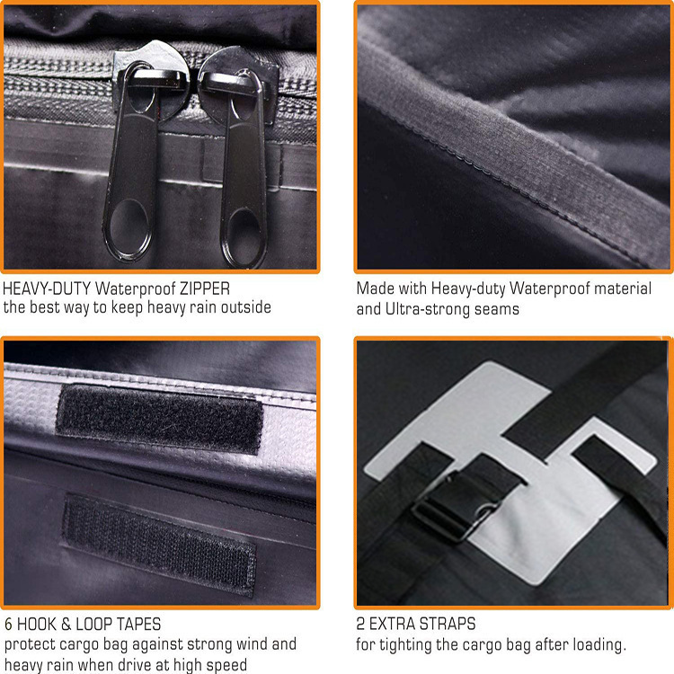 Cross-border bestseller: Thickened 600D Oxford cloth car roof luggage bag, waterproof and sun-resistant car roof bag