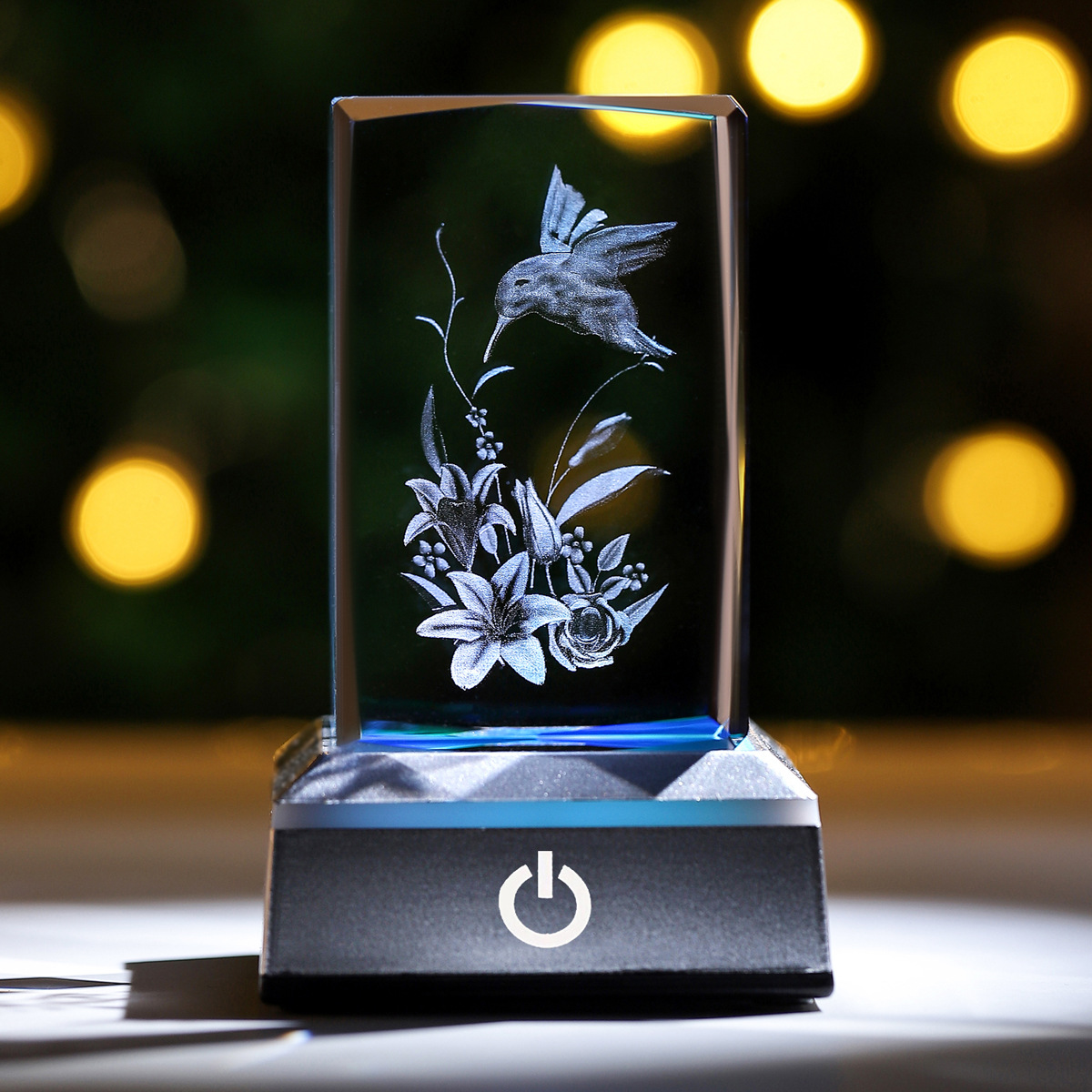 Transfronterizo al por mayor 3D animal Jesús Rosa cuboide adornos de cristal táctil sensible color cumpleaños regalo del Día de San Valentín