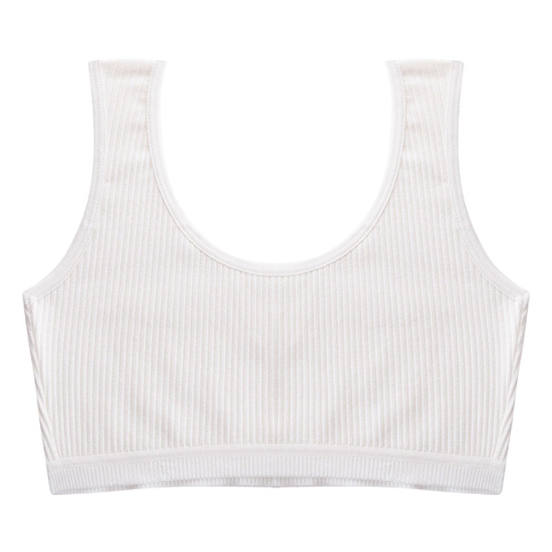 8-Ropa interior para niñas de 16 años estudiantes de primaria y secundaria anti-Bump tube Top sujetador para niñas Chaleco de algodón puro para la piel