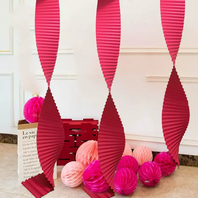 婚庆道具瓦楞纸加长波浪纸花场景布置褶皱纸婚房装饰折叠纸批发