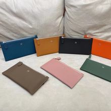 女士长款H字真皮钱包2023新款卡包一体ins风夏季超薄款小众设计感