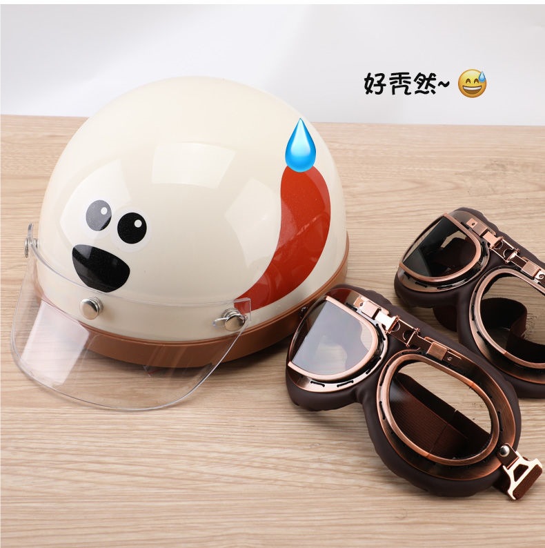 3C Certified Cartoon Dog Helmet Electric Vehicle Half Helmet