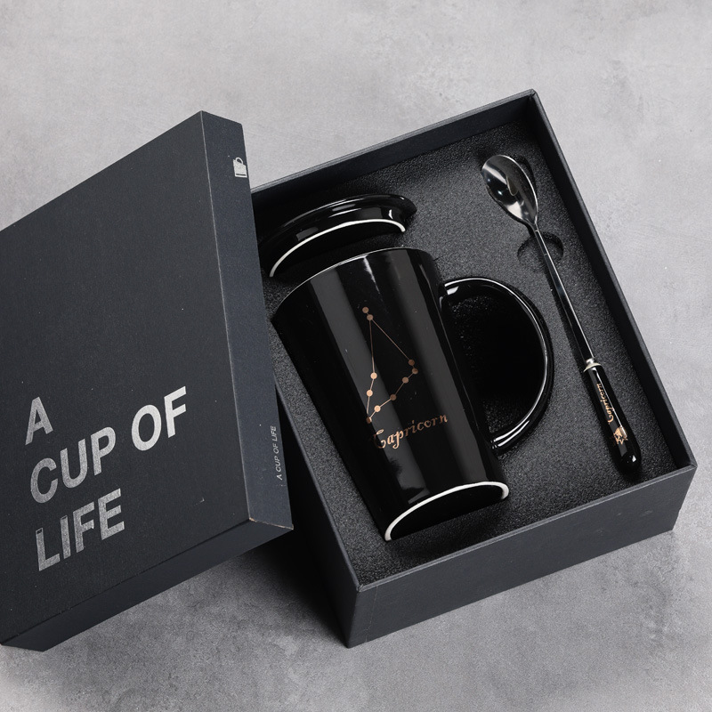 12 12 tazas de cerámica constelación tazas de agua tazas de tazas marcadas tazas de café con cubierta impresa LOGO