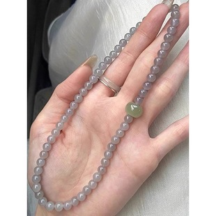 Manufacturer Approved Natural Hetian Jade Smoke Purple Bracelet for Women 2025 Summer New Hot Style Antique High-End Beaded Bracelet