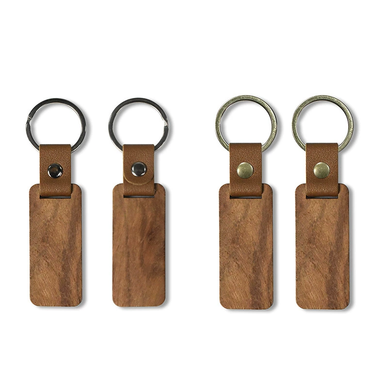 Wooden keychain, polyurethane pendant, for import